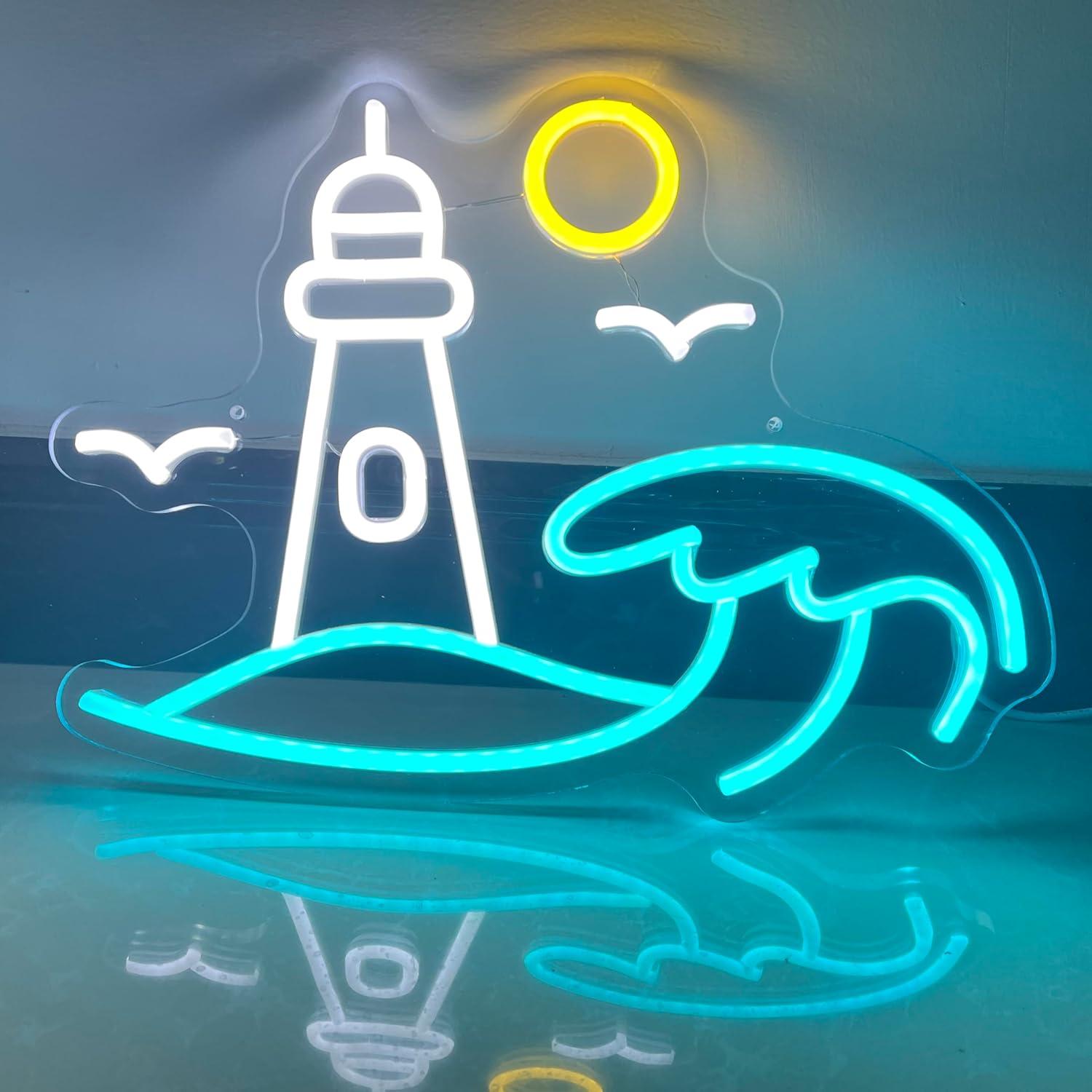 Lighthouse Scene Neon Sign Sea - огляд і ціна Party Games Night