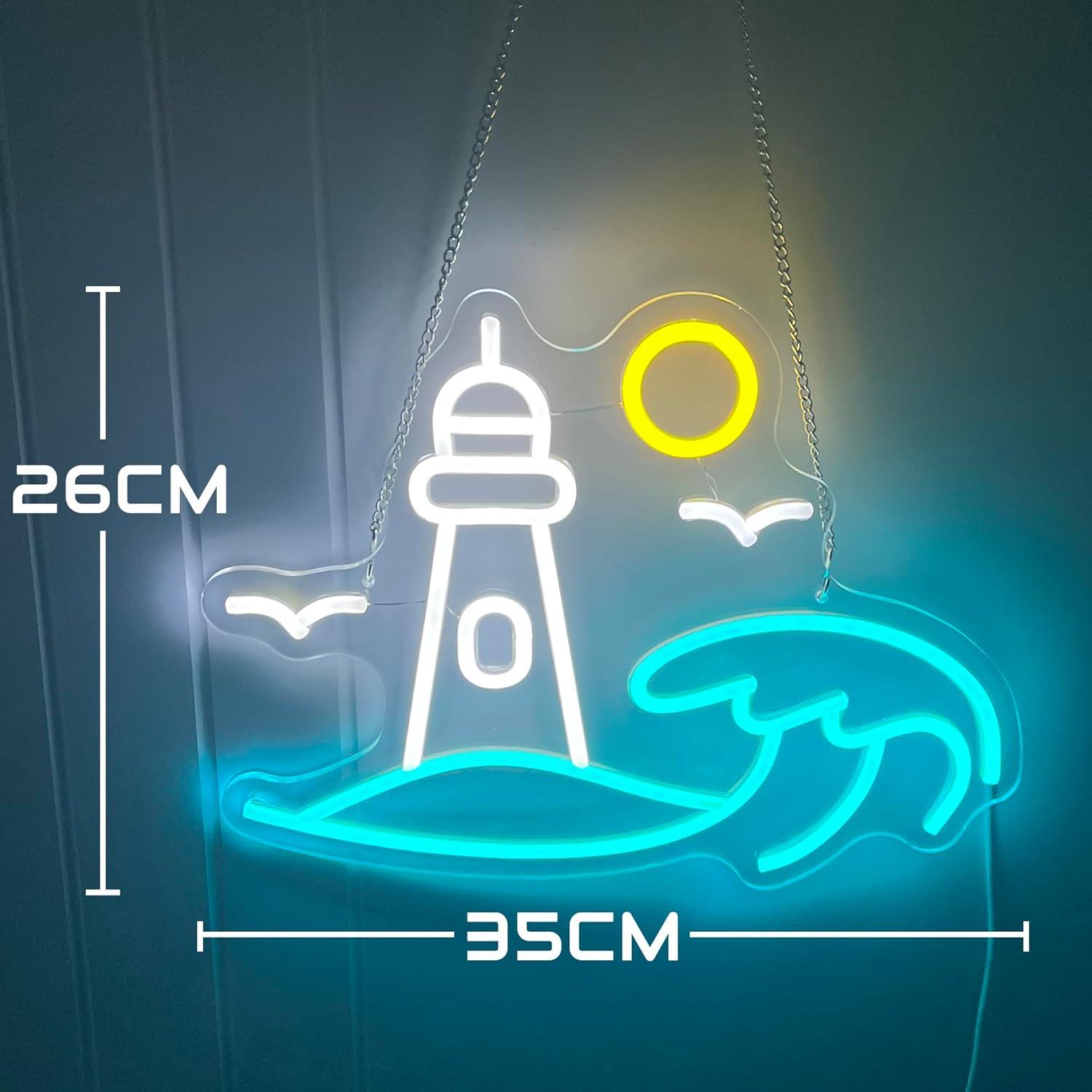 Lighthouse Scene Neon Sign Sea - огляд і ціна Party Games Night